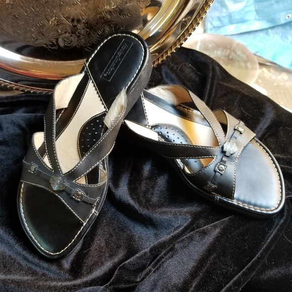 Harley-Davidson Shoes - Harley-Davidson Black Leather Sandals 8.5M EUC